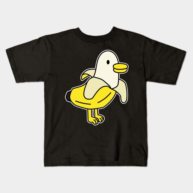 Banana Duck Kids T-Shirt by rudypagnel